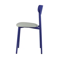 Colette Carrier® Chaise française en métal avec assise en simili rembourrée