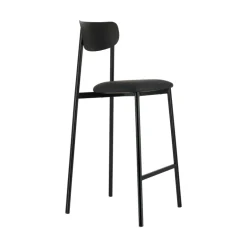 Colette Carrier® Tabouret snack français en métal avec assise en simili rembourrée