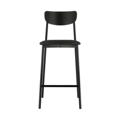 Colette Carrier® Tabouret snack français en métal avec assise en simili rembourrée