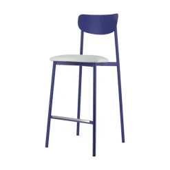 Colette Carrier® Tabouret snack français en métal avec assise en simili rembourrée