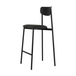 Colette Carrier® Tabouret snack français en métal avec assise en simili rembourrée