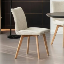 ColineChaise rembourrée en tissu avec pieds en bois