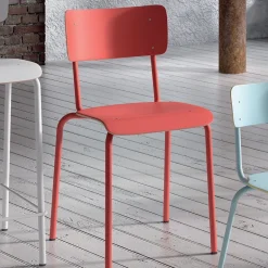 Collège Chaise d'écolier vintage en métal et bois