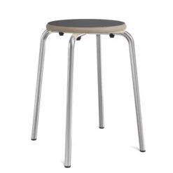 Collège Tabouret bas vintage en métal et bois