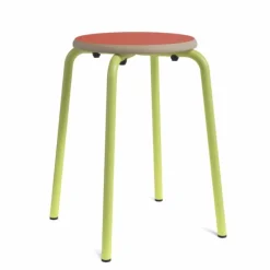 Collège Tabouret bas vintage en métal et bois