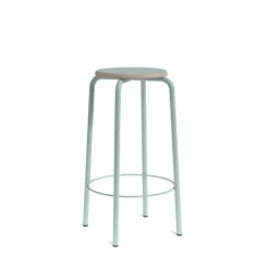 Collège Tabouret snack vintage sans dossier bois et métal