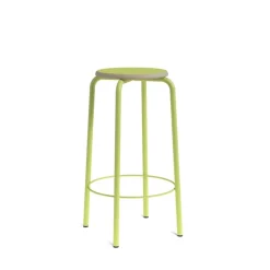 Collège Tabouret snack vintage sans dossier bois et métal