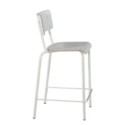 Collège Tabouret snack vintage avec dossier en bois et métal