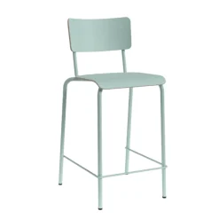 Collège Tabouret snack vintage avec dossier en bois et métal