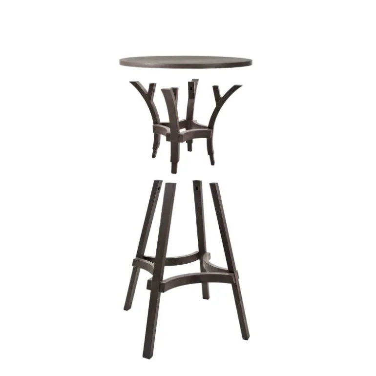 Combo Table de jardin ronde recyclée