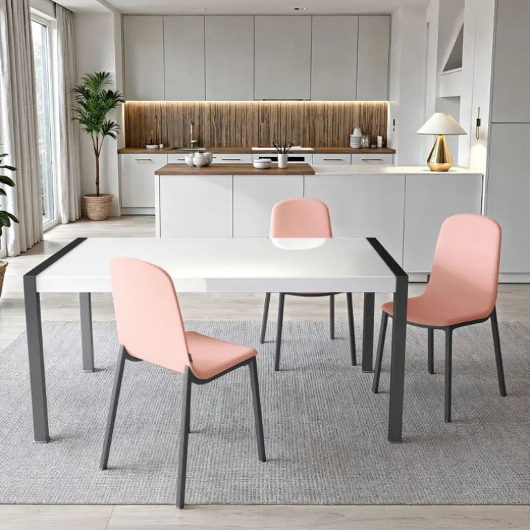 Concept métal Table en verre extensible