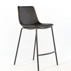 CoqueTabouret coque snack en synthétique et pieds en métal noir