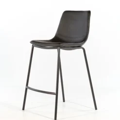 CoqueTabouret coque snack en synthétique et pieds en métal noir