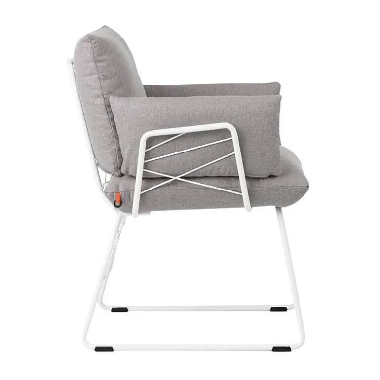 Cosy Mobitec® Fauteuil design confortable assise en tissu et pieds en métal