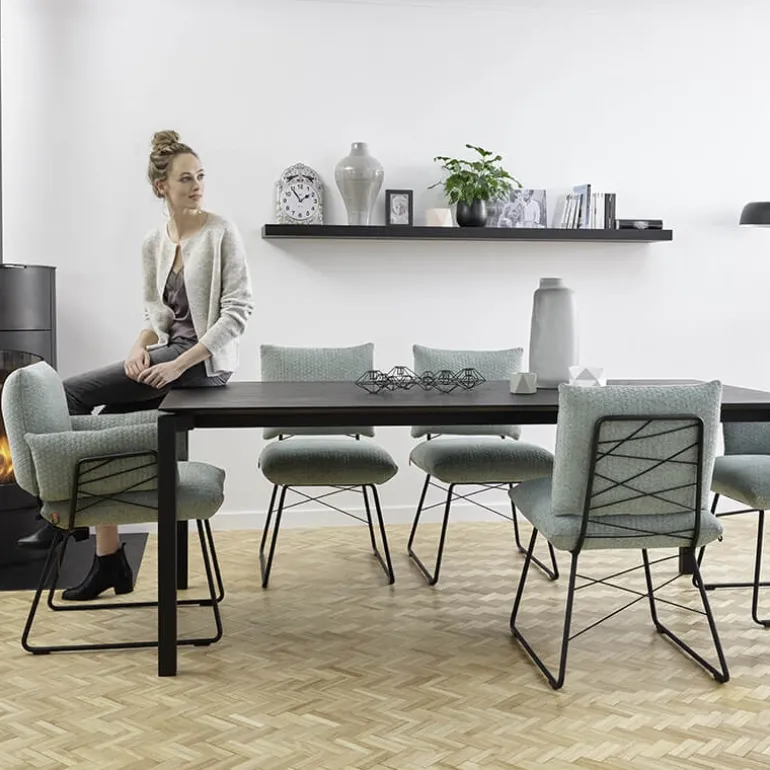 Cosy Mobitec® Fauteuil design confortable assise en tissu et pieds en métal