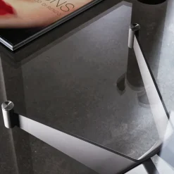 Cross Sovet® Table de salle à manger design en verre et métal