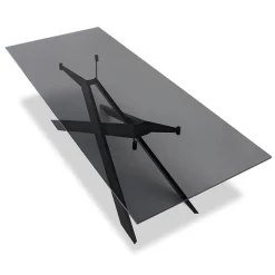 Cross Sovet® Table de salle à manger design en verre et métal