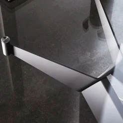 Cross Sovet® Table de salle à manger design en verre et métal