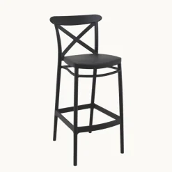 Cross Tabouret de bar moderne avec dossier en polypropylène