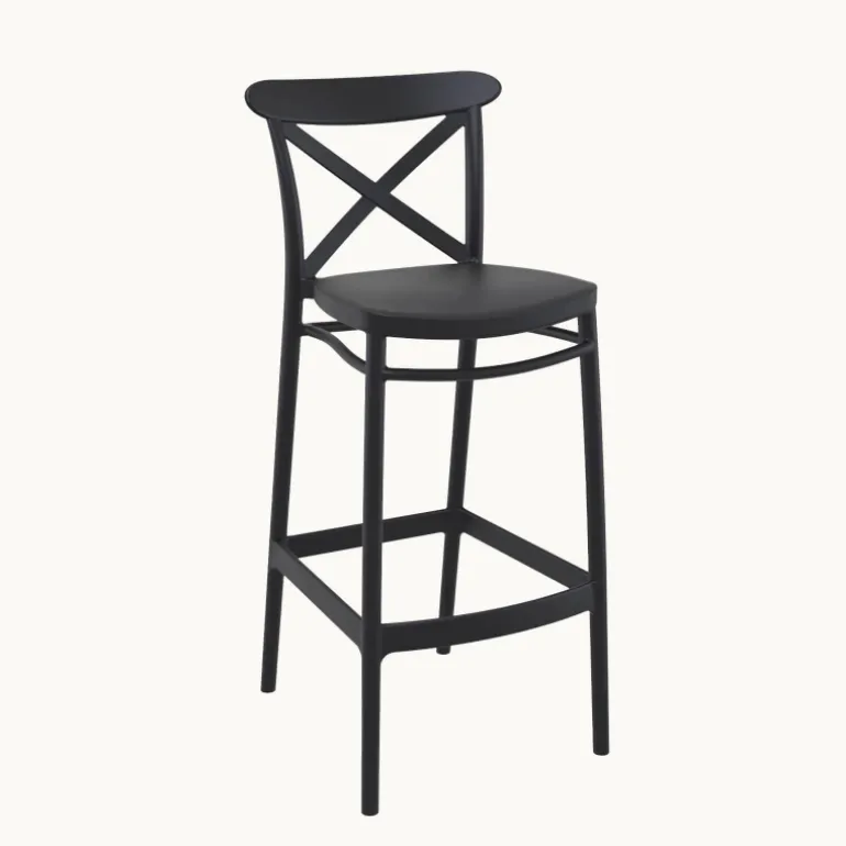 Cross Tabouret de bar moderne avec dossier en polypropylène