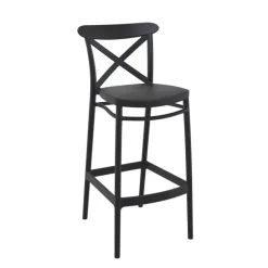 Cross Tabouret de bar moderne avec dossier en polypropylène