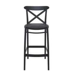 Cross Tabouret de bar moderne avec dossier en polypropylène
