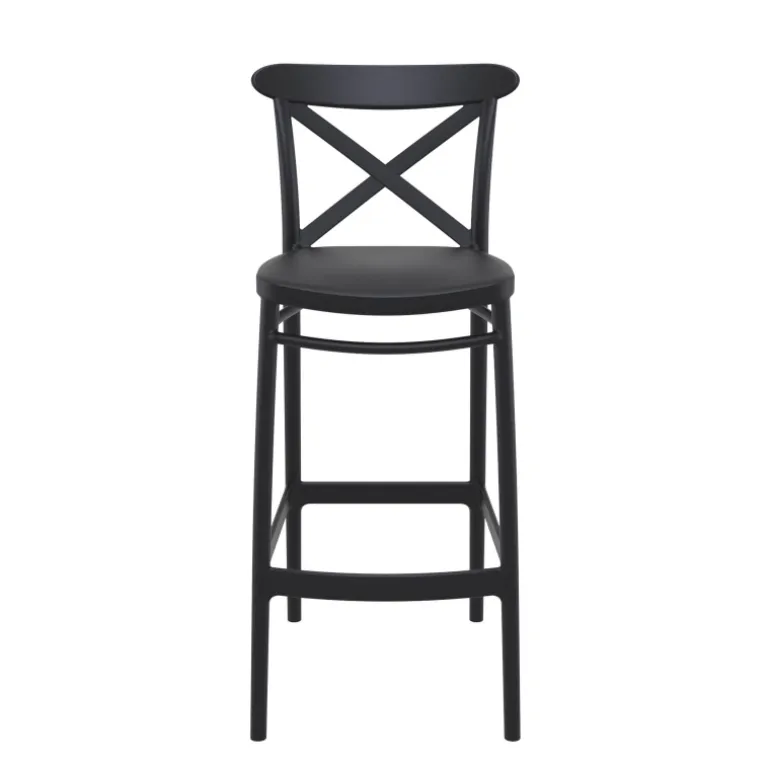 Cross Tabouret de bar moderne avec dossier en polypropylène