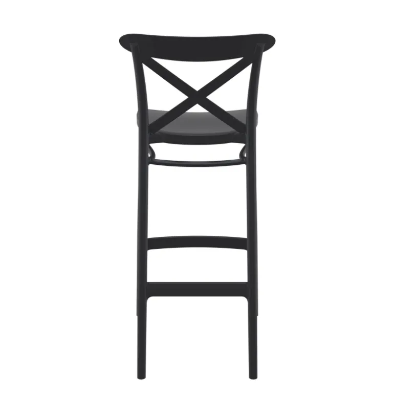 Cross Tabouret de bar moderne avec dossier en polypropylène