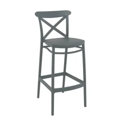 Cross Tabouret de bar moderne avec dossier en polypropylène