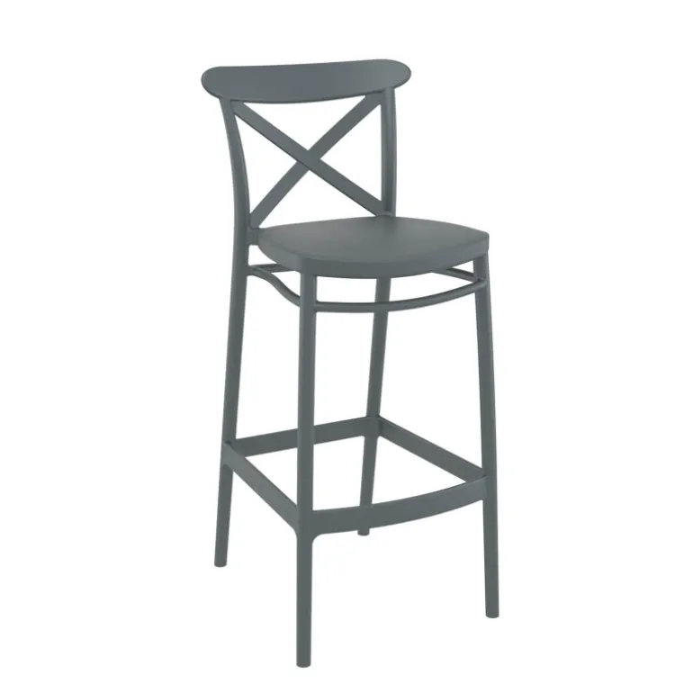 Cross Tabouret de bar moderne avec dossier en polypropylène