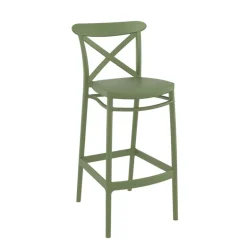 Cross Tabouret de bar moderne avec dossier en polypropylène