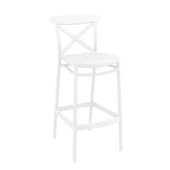 Cross Tabouret de bar moderne avec dossier en polypropylène