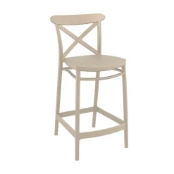 Cross Tabouret snack moderne en polypropylène avec dossier