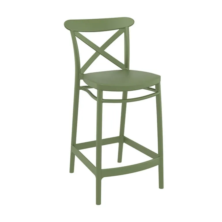 Cross Tabouret snack moderne en polypropylène avec dossier