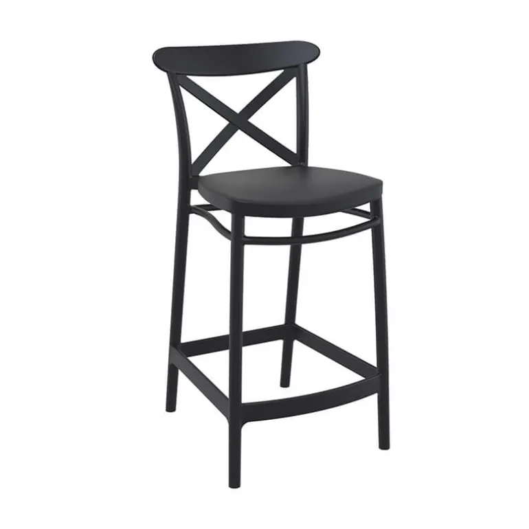 Cross Tabouret snack moderne en polypropylène avec dossier