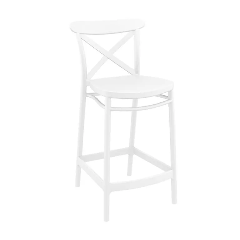 Cross Tabouret snack moderne en polypropylène avec dossier