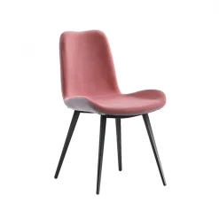 Dalia Midj® Chaise moderne bicolore en tissu et pieds en métal