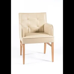 Diem 4 Fauteuil matelassé en synthétique et bois