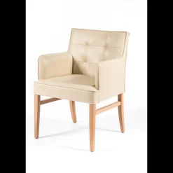 Diem 4 Fauteuil matelassé en synthétique et bois