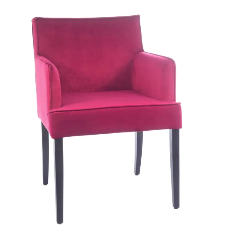 Diem Fauteuil contemporain rembourré en tissu et pieds en bois