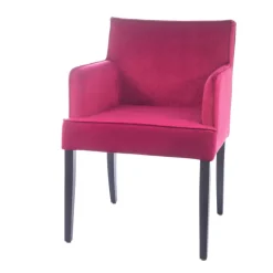 Diem Fauteuil contemporain rembourré en tissu et pieds en bois