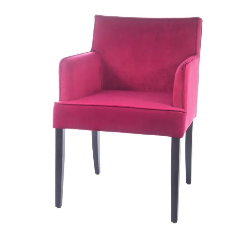 Diem Fauteuil contemporain rembourré en tissu et pieds en bois