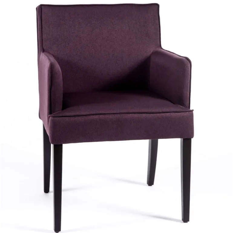 Diem Fauteuil contemporain rembourré en tissu et pieds en bois