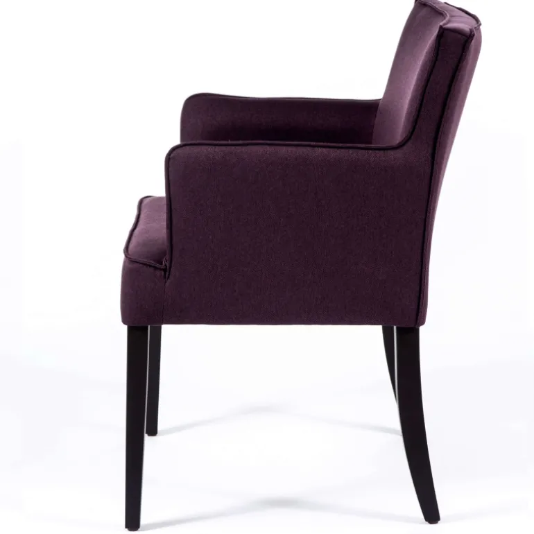 Diem Fauteuil contemporain rembourré en tissu et pieds en bois