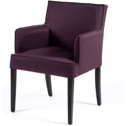 Diem Fauteuil contemporain rembourré en tissu et pieds en bois