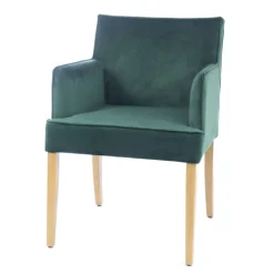 Diem Fauteuil contemporain rembourré en tissu et pieds en bois