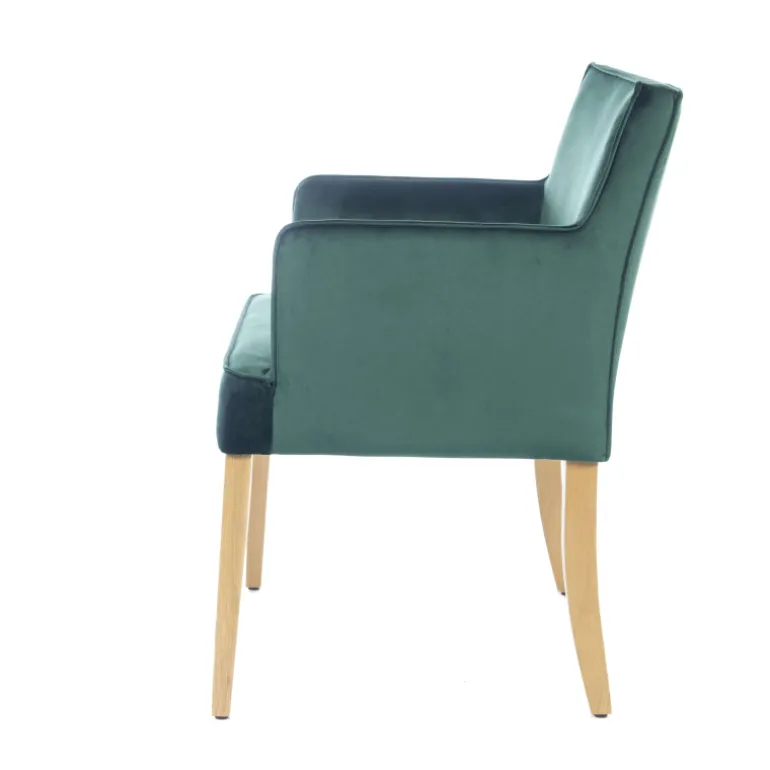 Diem Fauteuil contemporain rembourré en tissu et pieds en bois