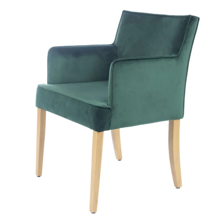 Diem Fauteuil contemporain rembourré en tissu et pieds en bois