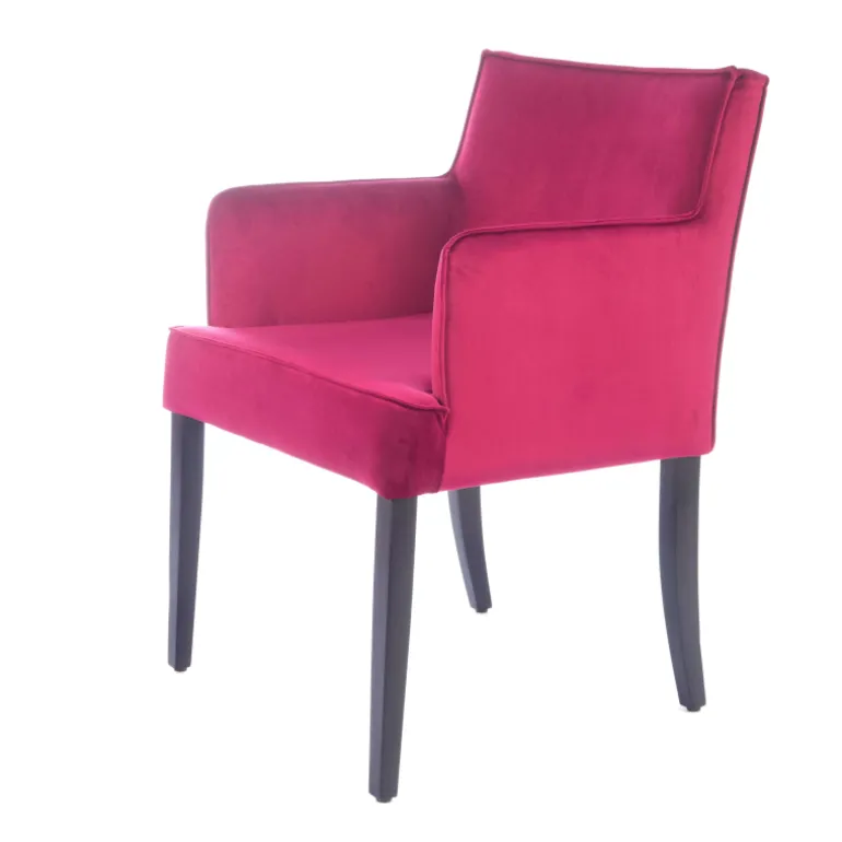 Diem Fauteuil contemporain rembourré en tissu et pieds en bois