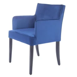 Diem Fauteuil contemporain rembourré en tissu et pieds en bois